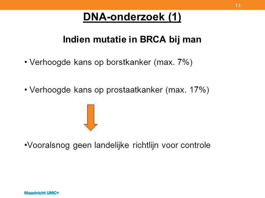 DNA-onderzoek (1) Indien mutatie in BRCA bij man