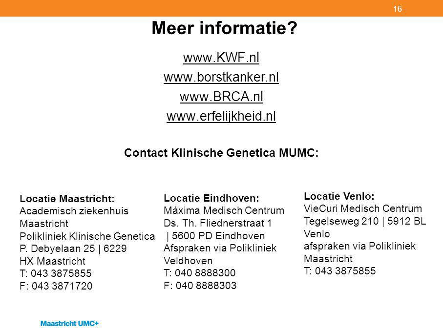 Contact Klinische Genetica MUMC: