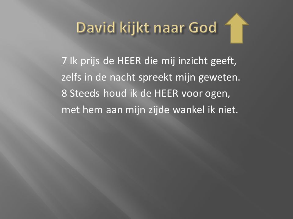 David kijkt naar God