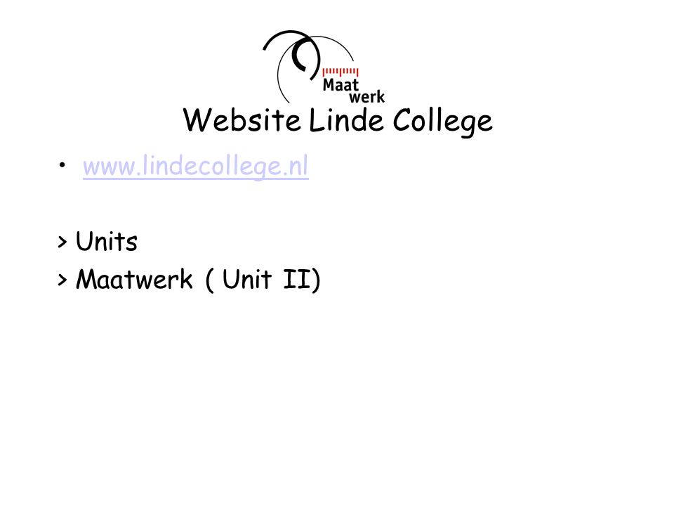 Website Linde College   > Units