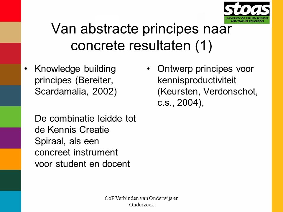 Van abstracte principes naar concrete resultaten (1)