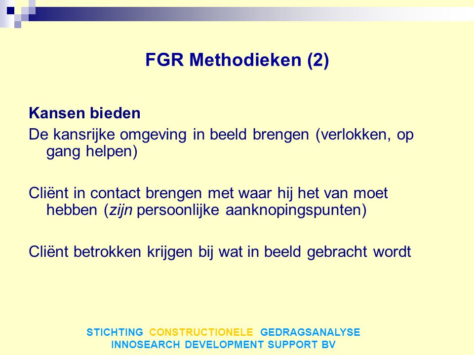FGR Methodieken (2) Kansen bieden