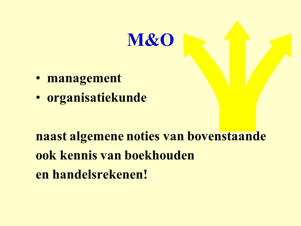 M&O management organisatiekunde naast algemene noties van bovenstaande