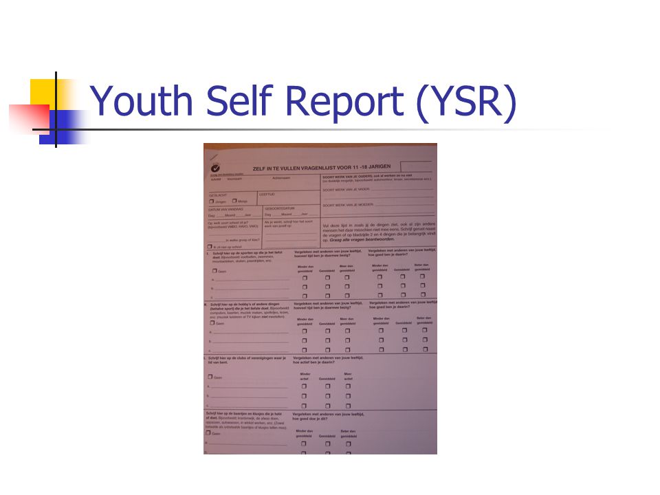 Youth Self Report (YSR)