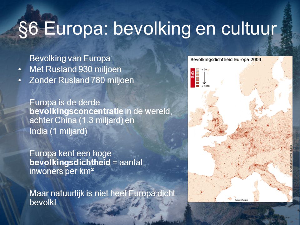 §6 Europa: bevolking en cultuur