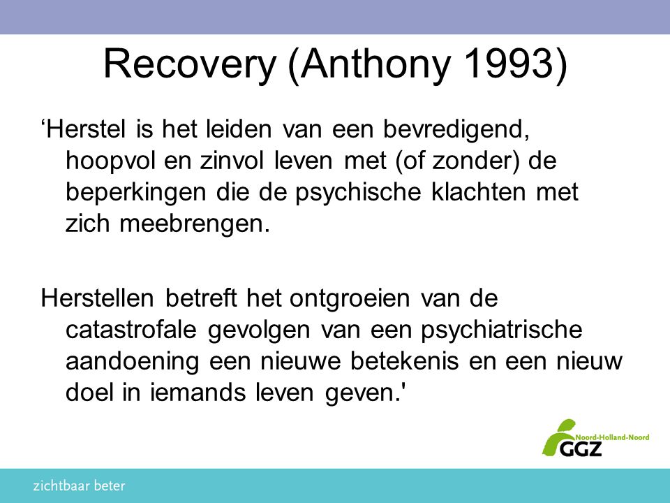 Recovery (Anthony 1993)
