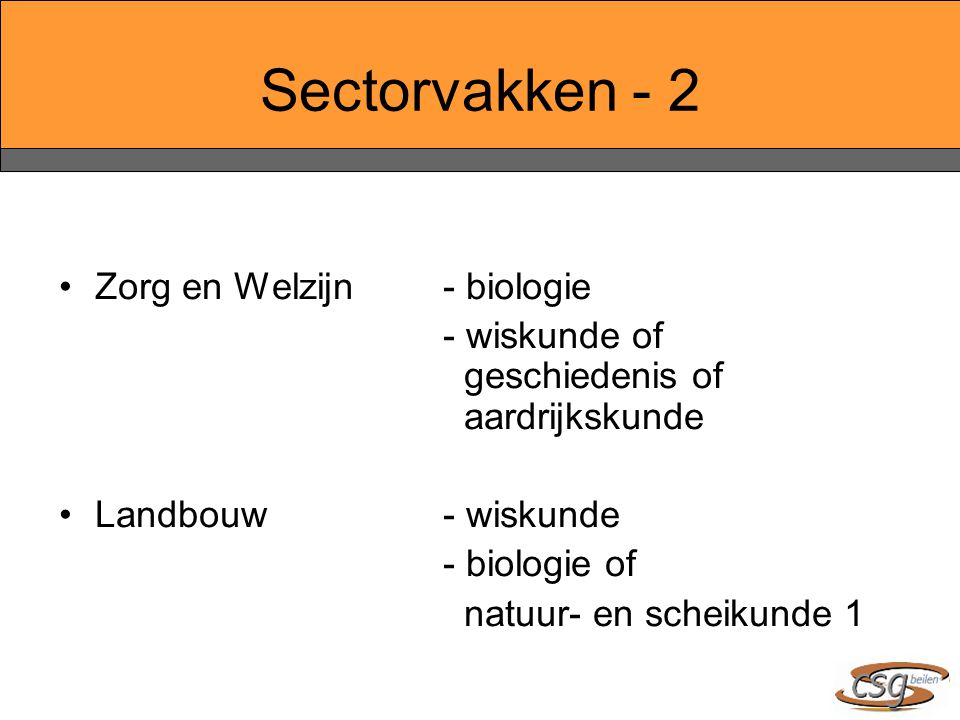 Sectorvakken - 2 Zorg en Welzijn - biologie