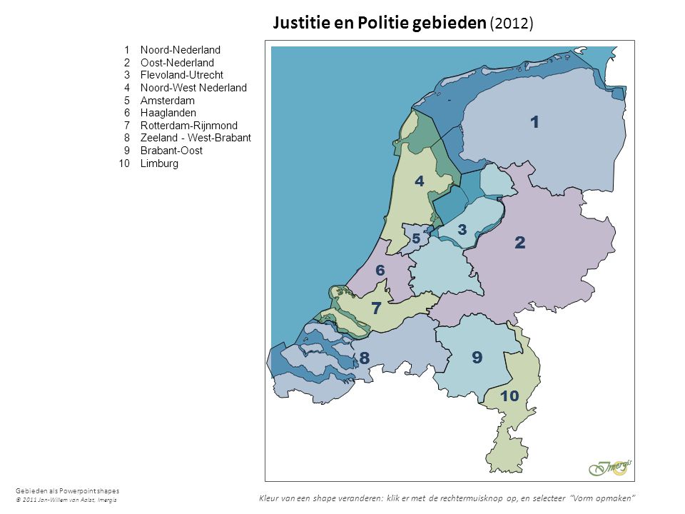 Justitie en Politie gebieden (2012)