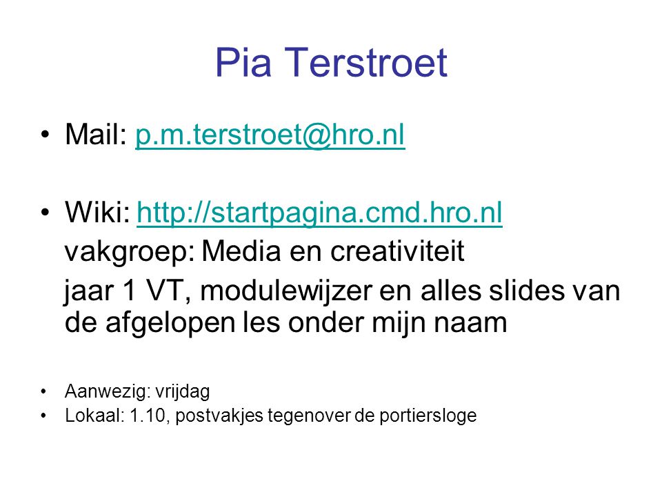 Pia Terstroet Mail: