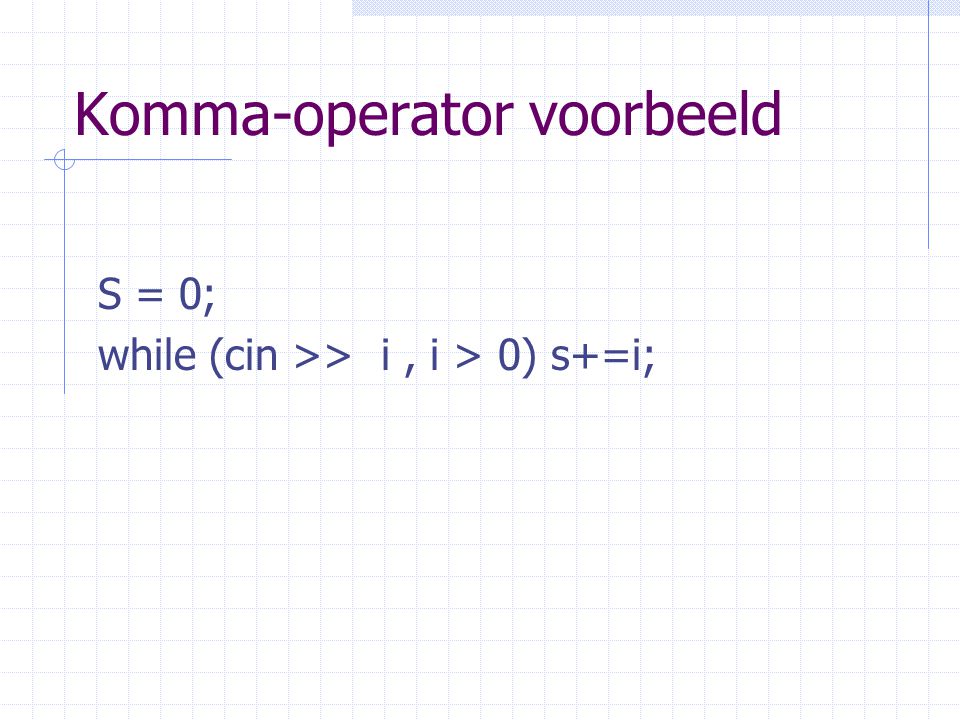 Komma-operator voorbeeld