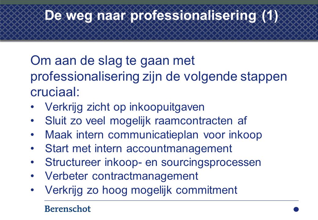 De weg naar professionalisering (1)