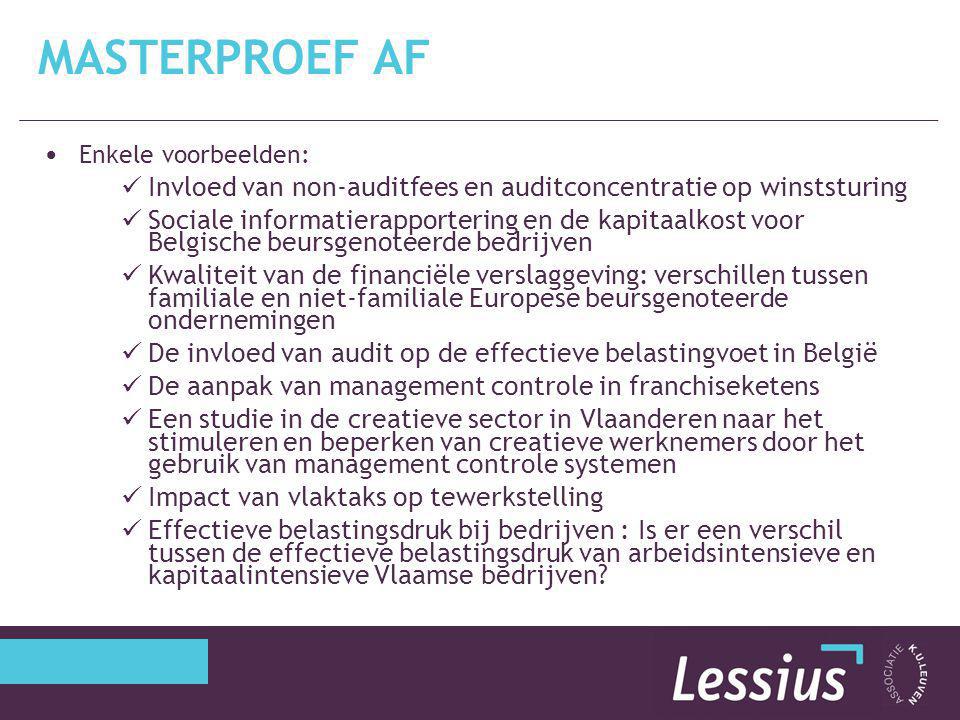 Masterproef AF Enkele voorbeelden: Invloed van non-auditfees en auditconcentratie op winststuring.