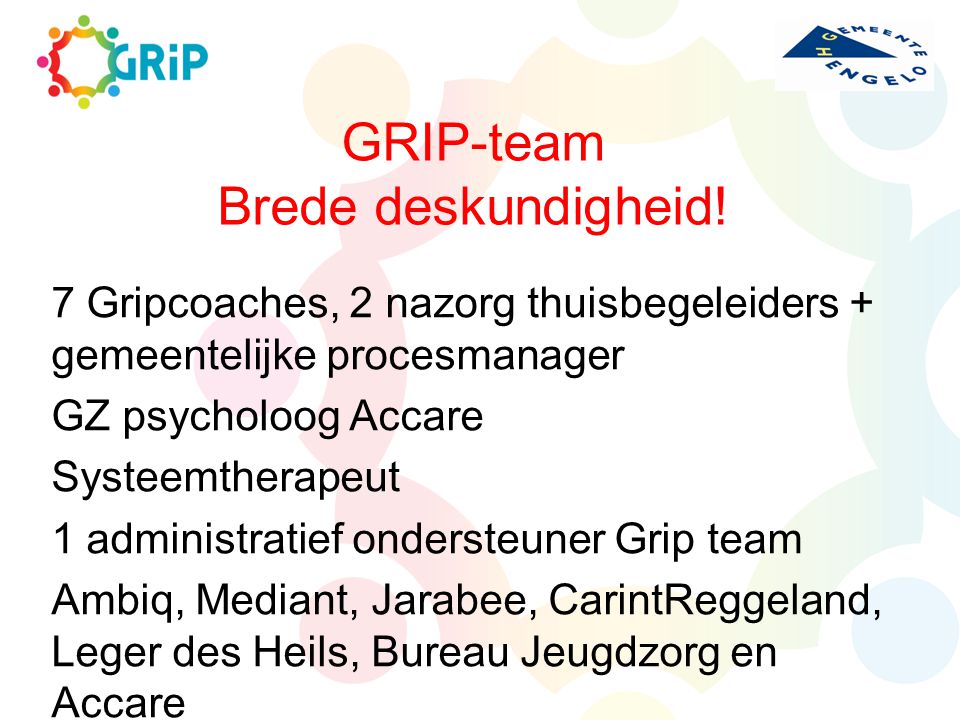 GRIP-team Brede deskundigheid!