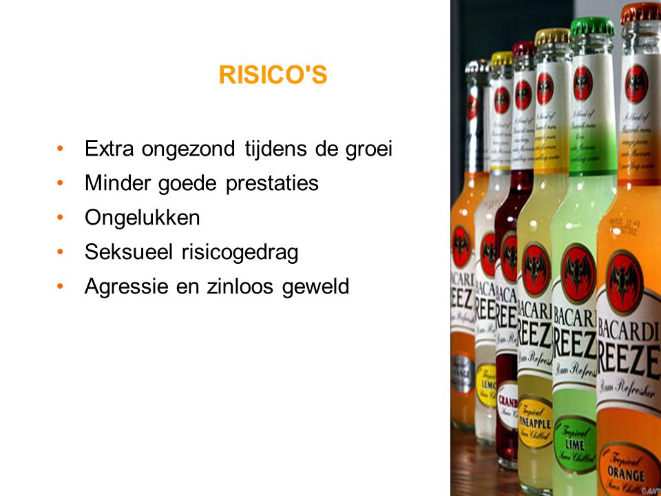RISICO S Extra ongezond tijdens de groei Minder goede prestaties
