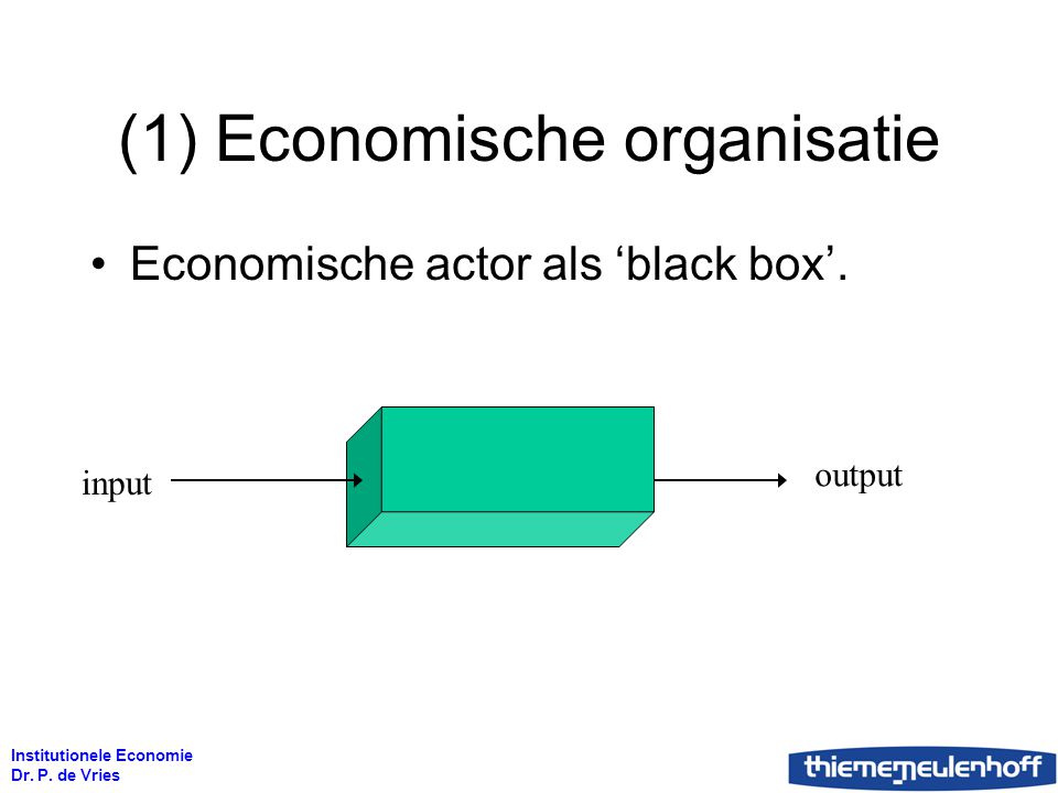 (1) Economische organisatie