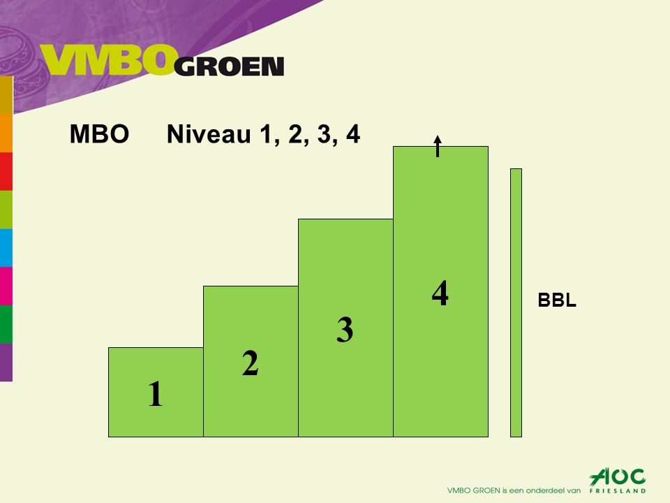 MBO Niveau 1, 2, 3, BBL 1
