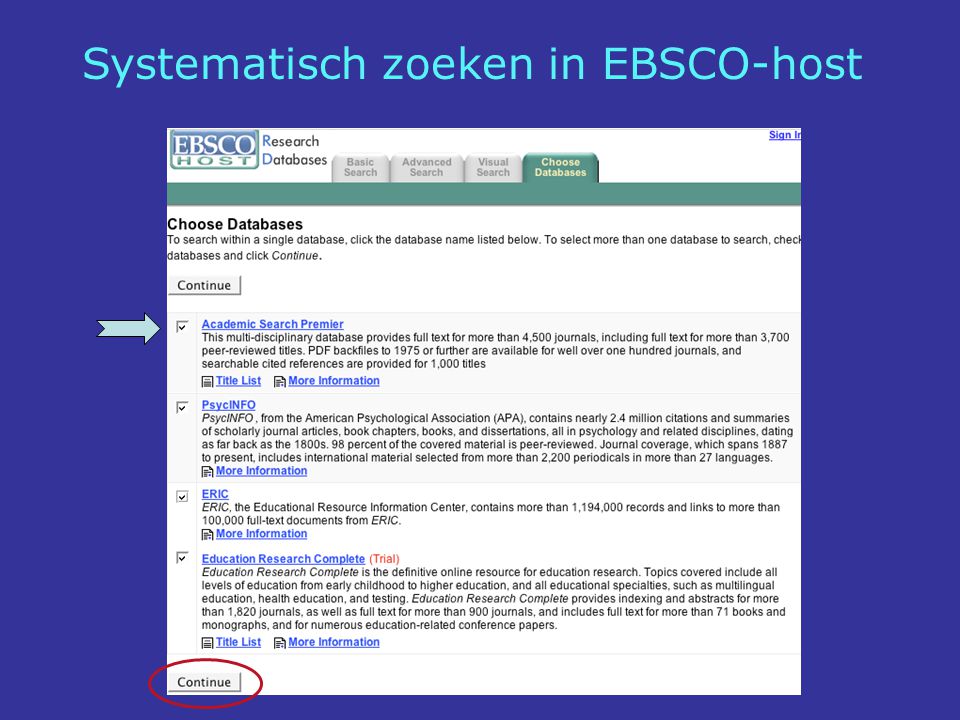 Systematisch zoeken in EBSCO-host