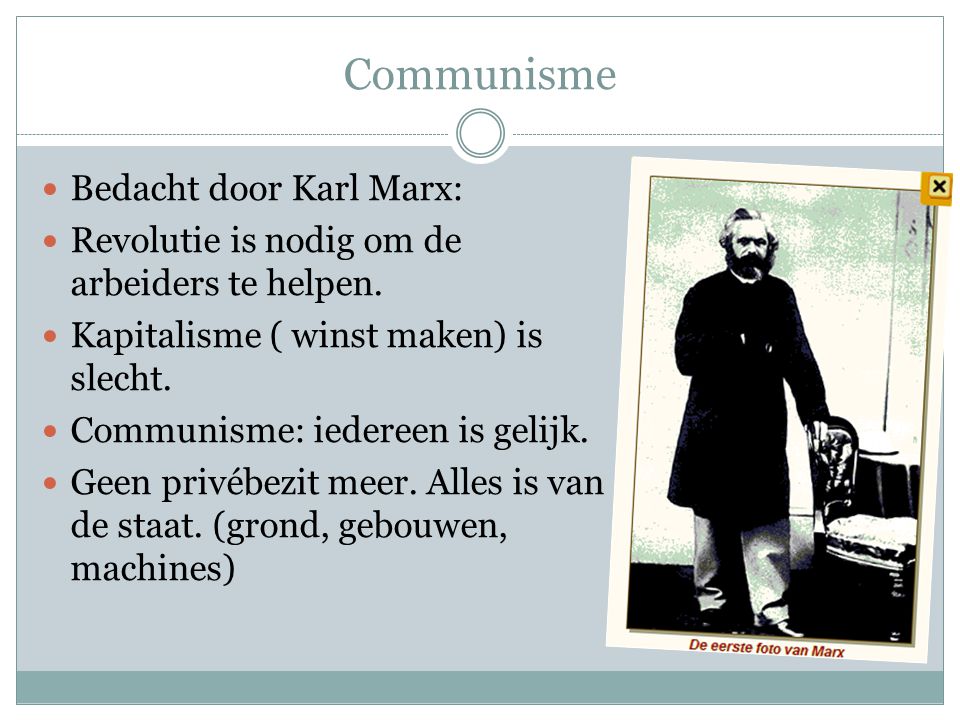 Communisme Bedacht door Karl Marx: