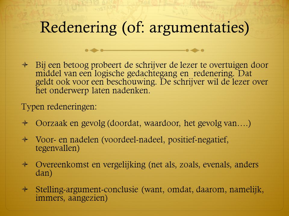 Redenering (of: argumentaties)