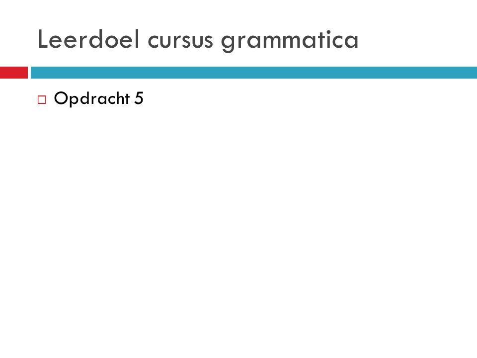 Leerdoel cursus grammatica