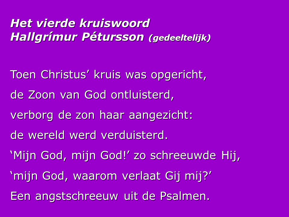 Het vierde kruiswoord Hallgrímur Pétursson (gedeeltelijk)