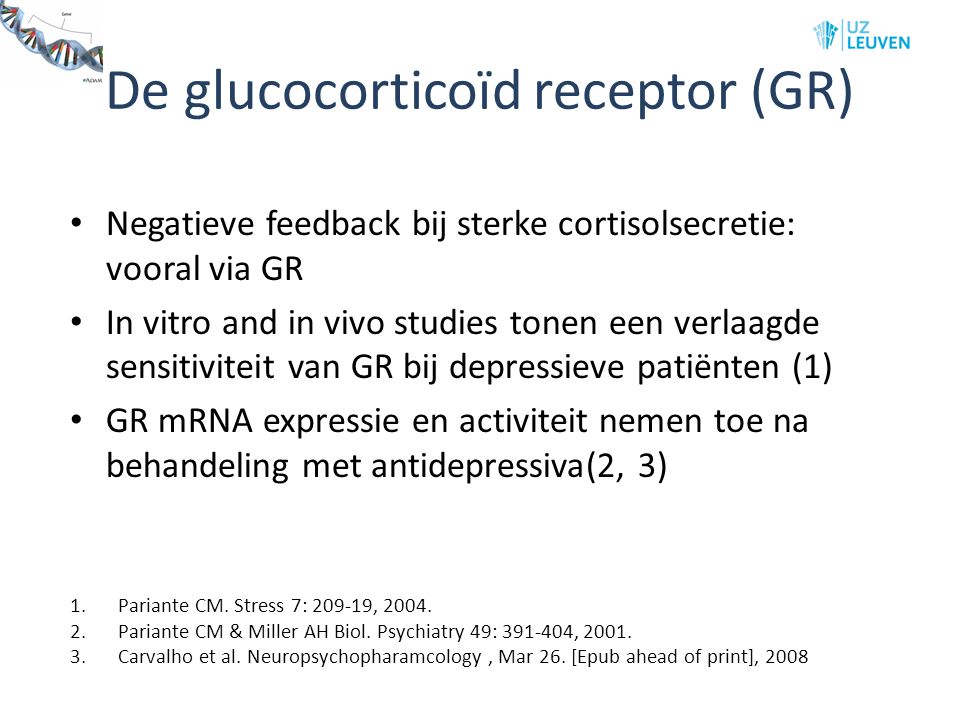 De glucocorticoïd receptor (GR)