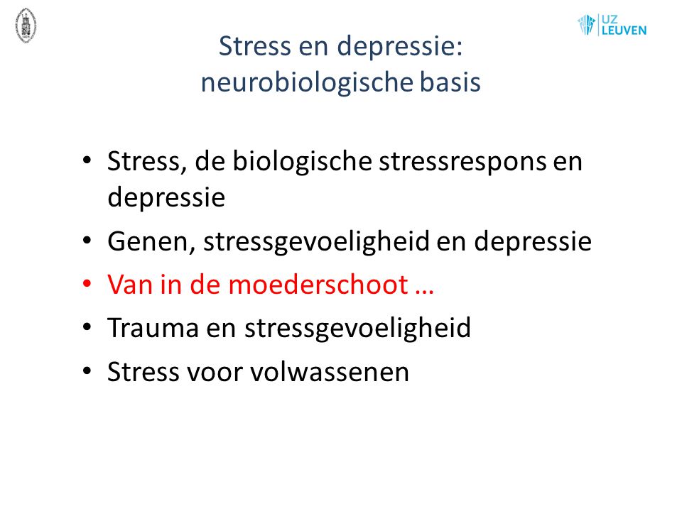 Stress en depressie: neurobiologische basis