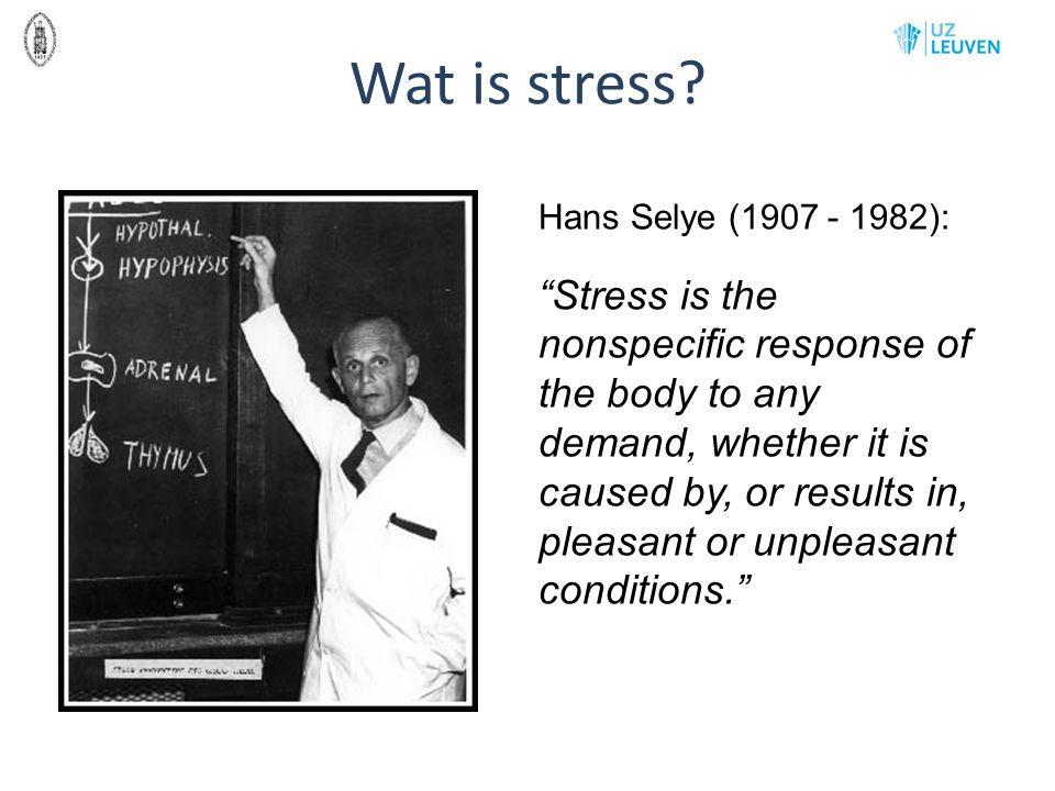 Wat is stress Hans Selye ( ):
