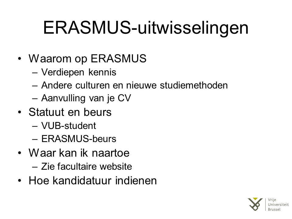 ERASMUS-uitwisselingen