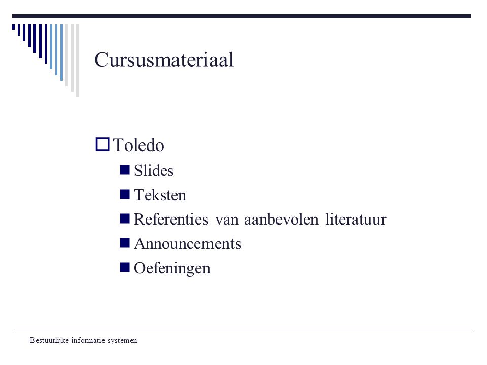 Cursusmateriaal Toledo Slides Teksten