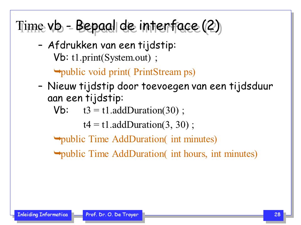 Time vb - Bepaal de interface (2)