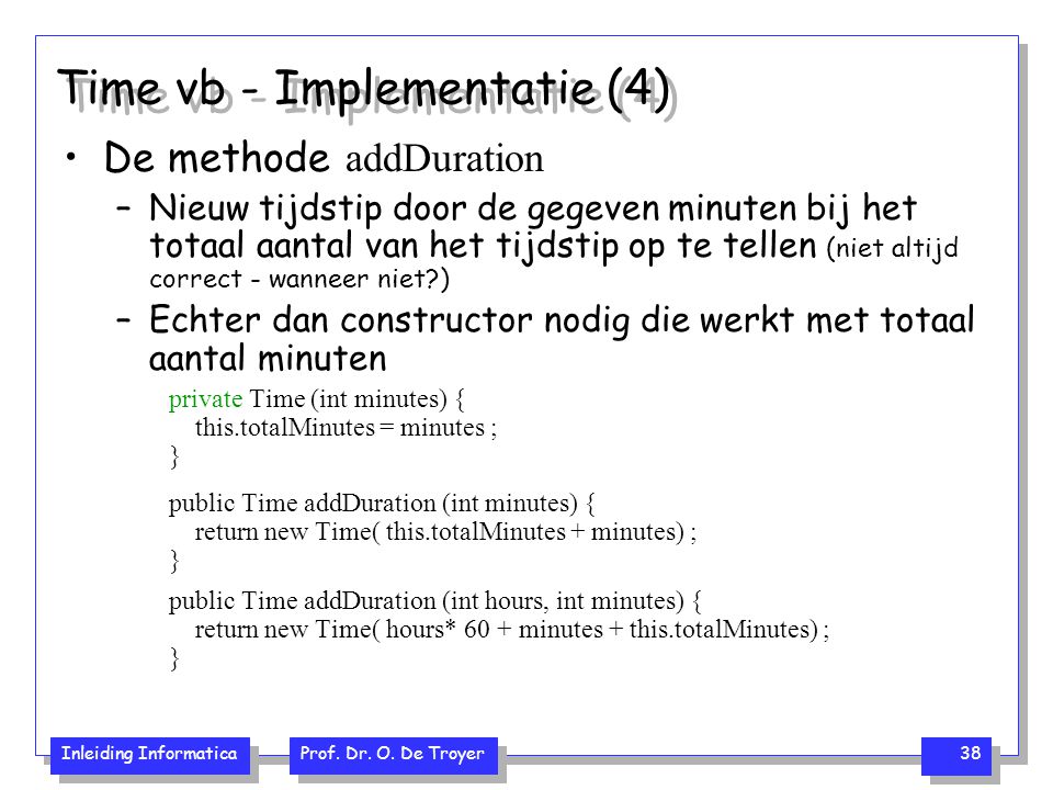 Time vb - Implementatie (4)