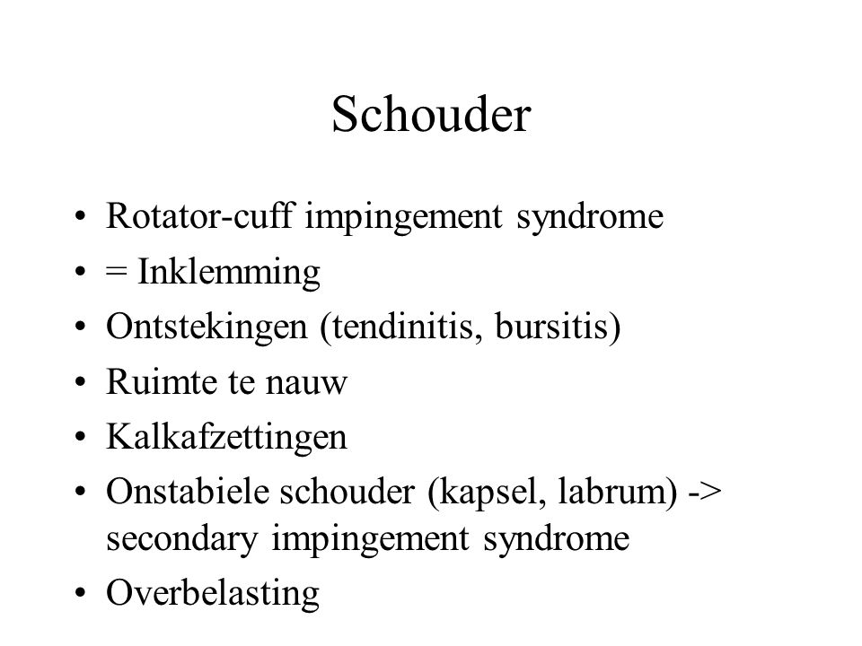Schouder Rotator-cuff impingement syndrome = Inklemming
