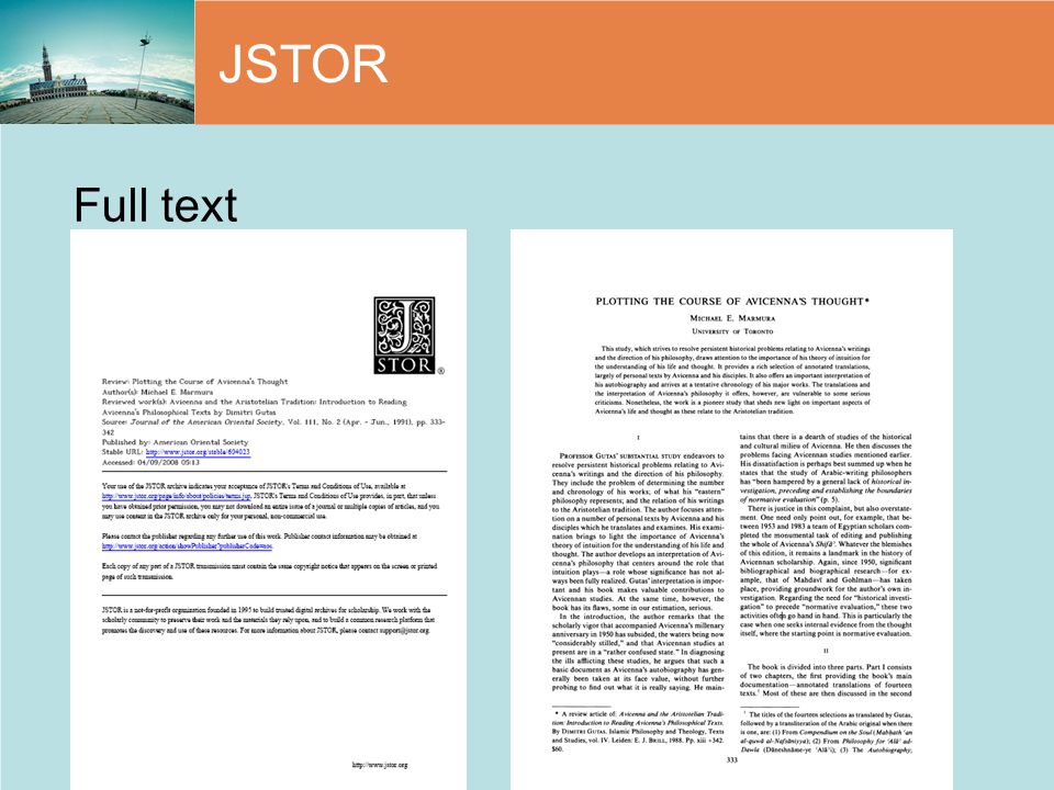 JSTOR Full text