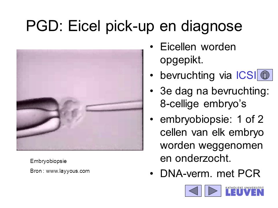 PGD: Eicel pick-up en diagnose