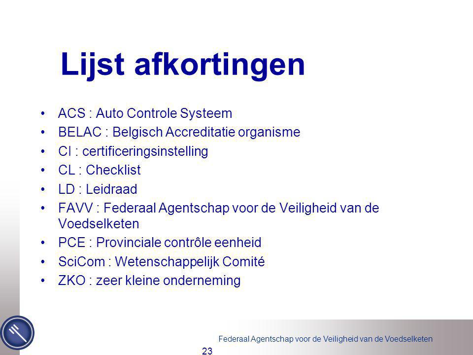 Lijst afkortingen ACS : Auto Controle Systeem