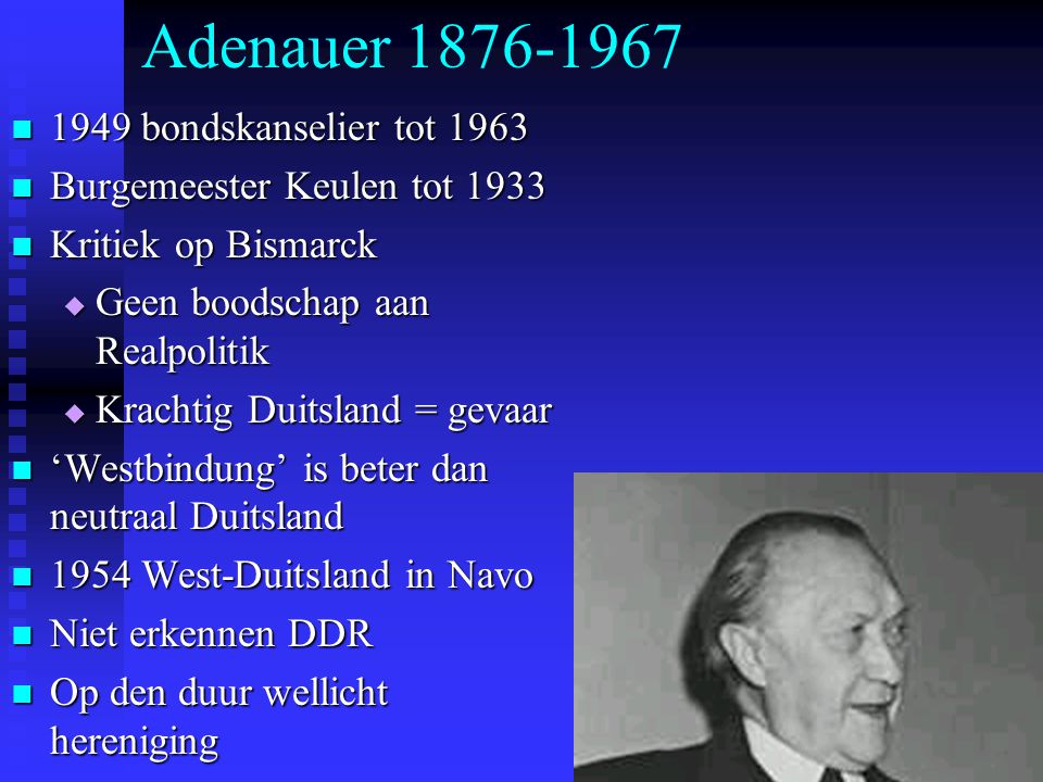 Adenauer bondskanselier tot 1963