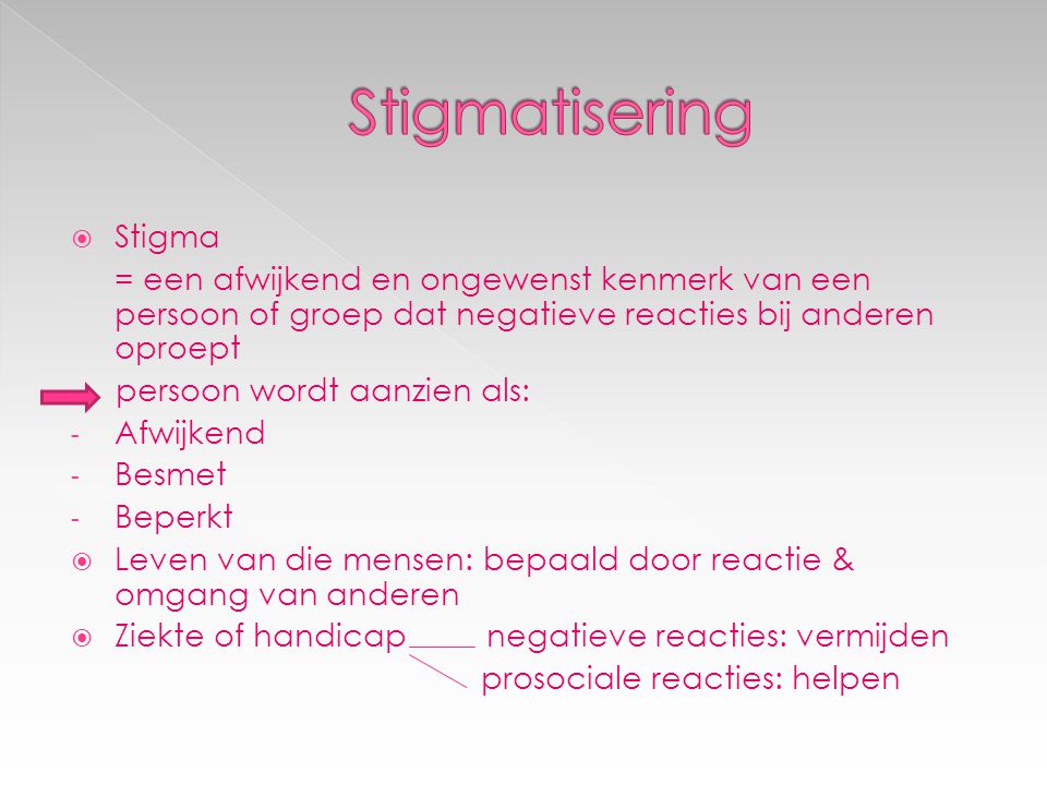 Stigmatisering Stigma