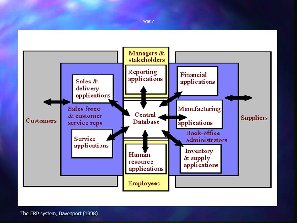The ERP system, Davenport (1998)