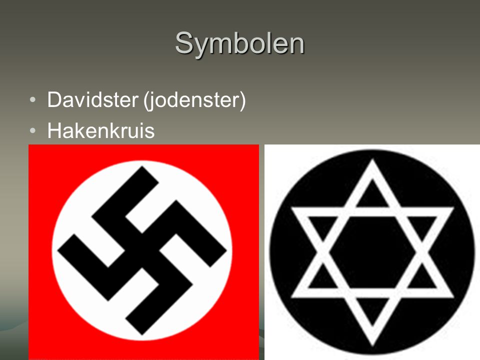 Symbolen Davidster (jodenster) Hakenkruis