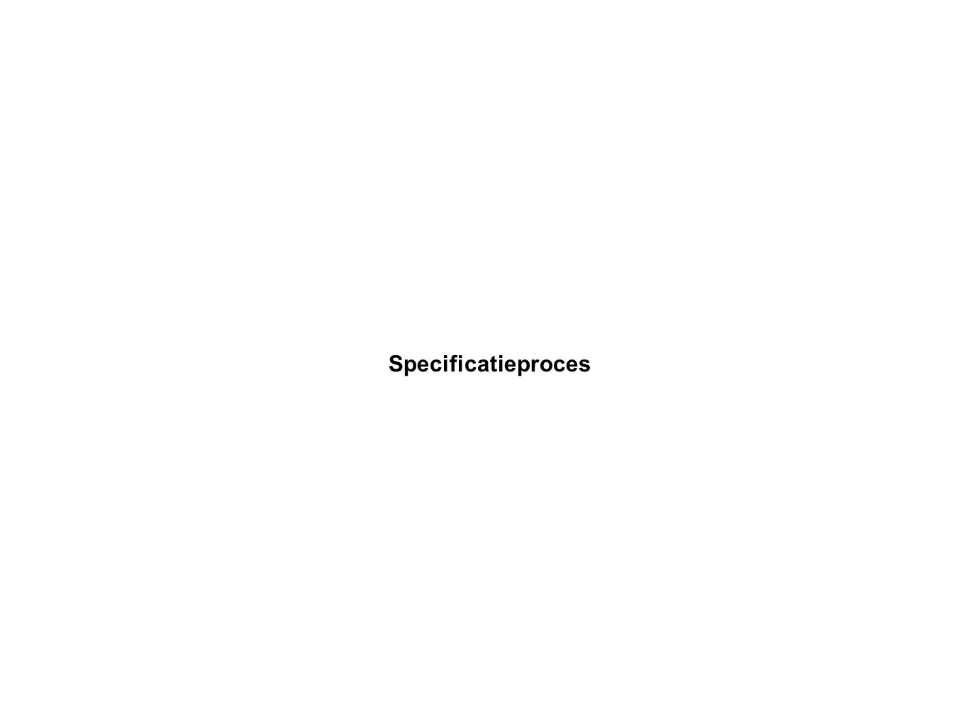 Specificatieproces Specificatiefase Iteratief proces