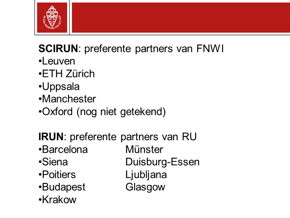 SCIRUN: preferente partners van FNWI