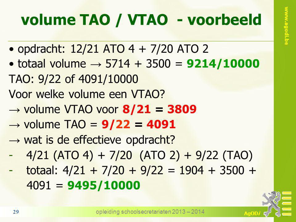 volume TAO / VTAO - voorbeeld