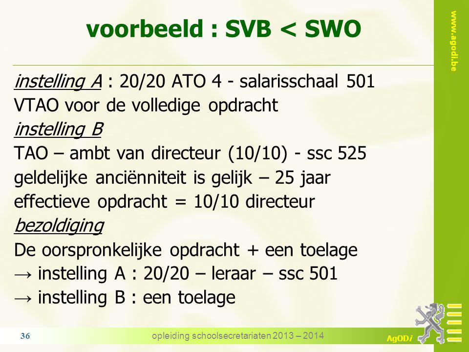 voorbeeld : SVB < SWO