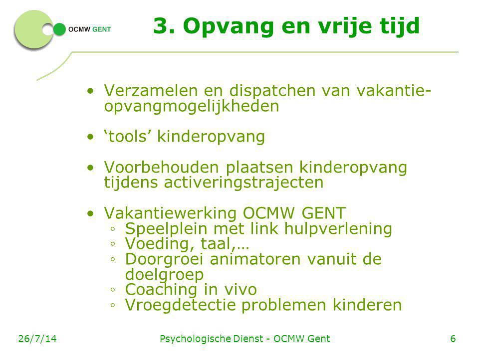 Psychologische Dienst - OCMW Gent