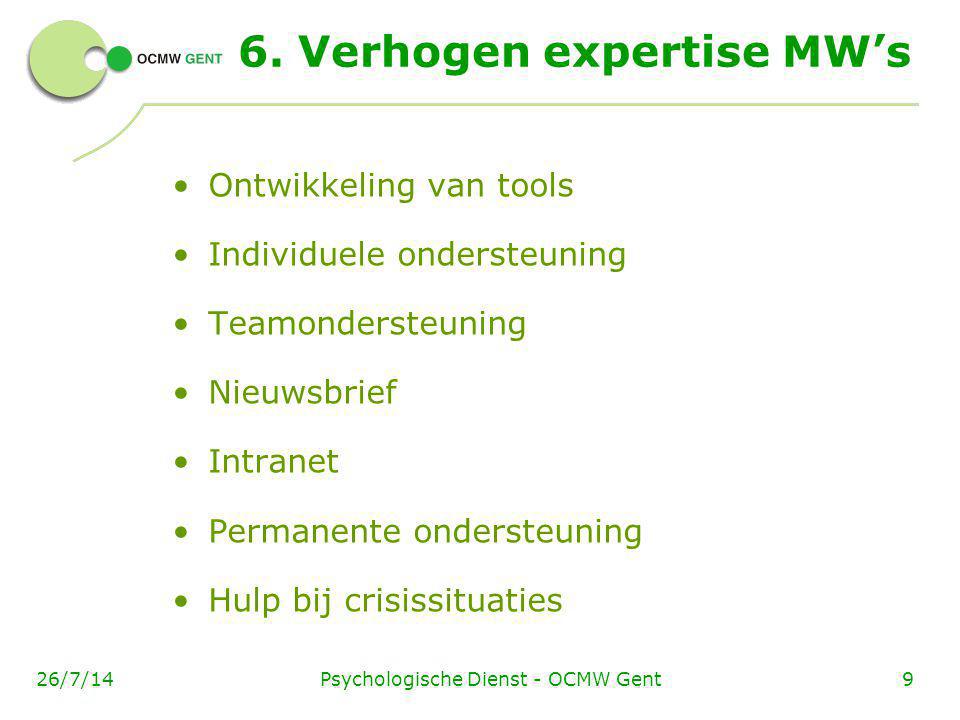 6. Verhogen expertise MW’s