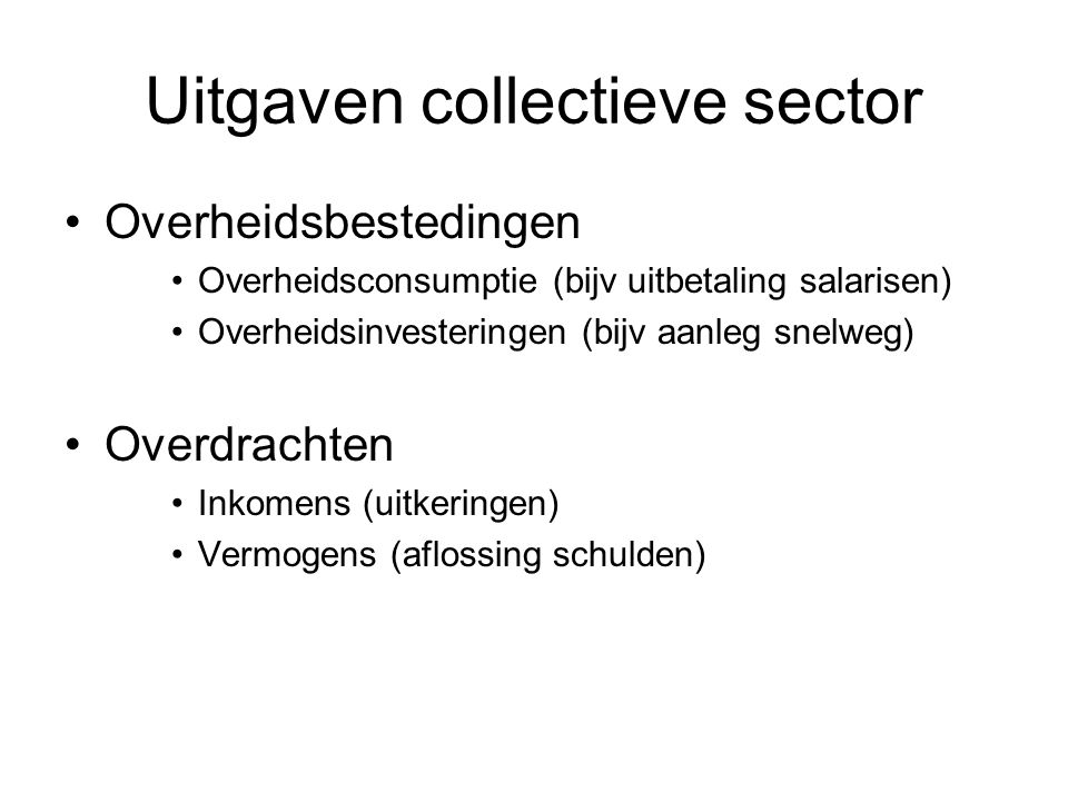 Uitgaven collectieve sector