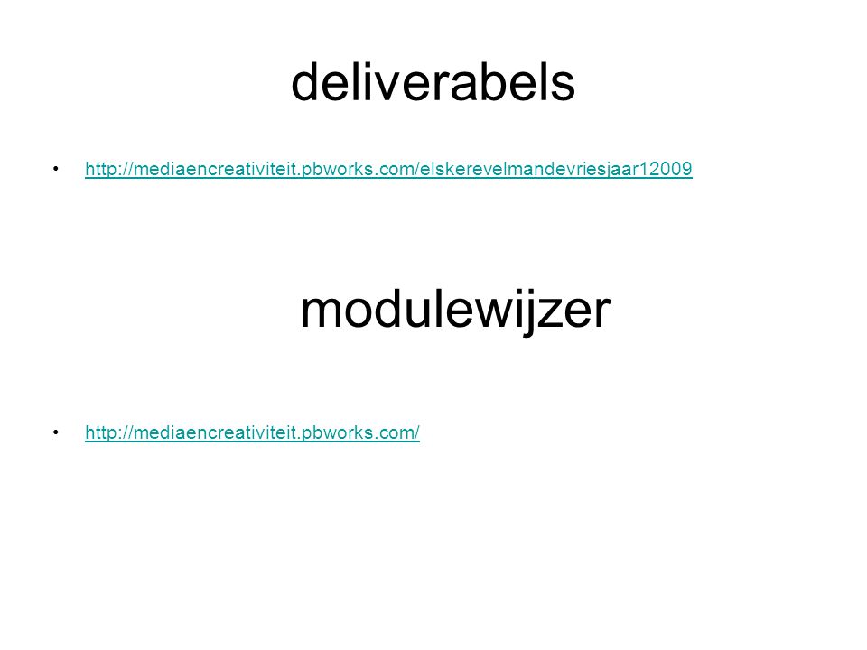 deliverabels modulewijzer