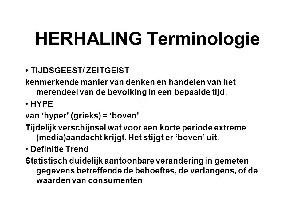 HERHALING Terminologie