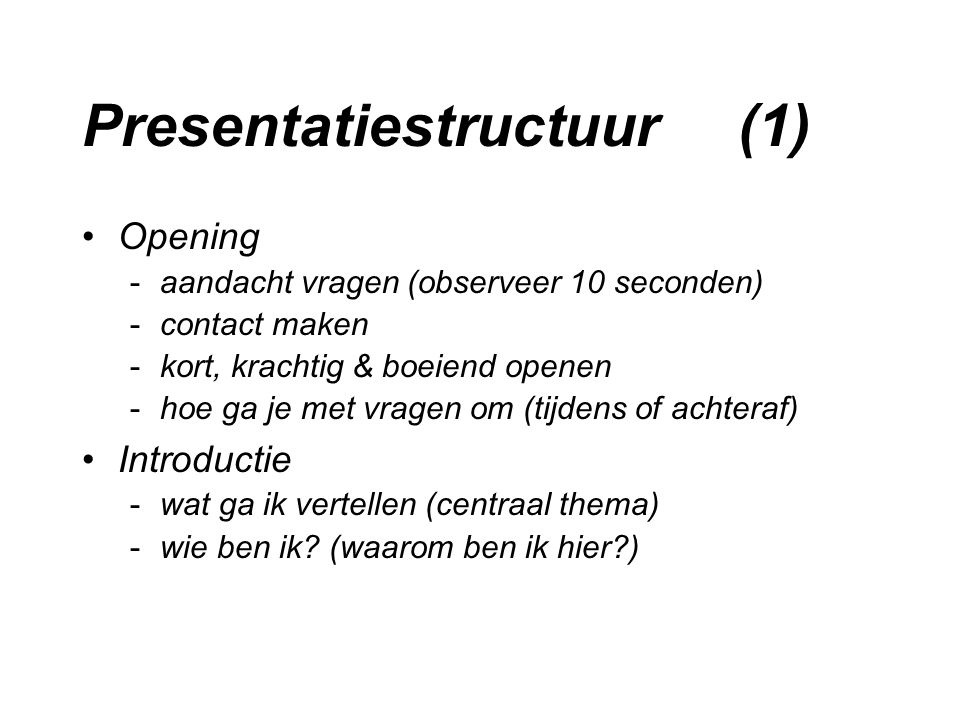 Presentatiestructuur (1)
